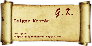 Geiger Konrád névjegykártya